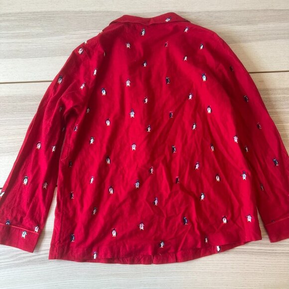 Talbots Red Quilted Jacket pajama penguins animal winter holiday coat Size M - Picture 9 of 10